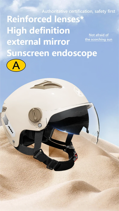 New Fashion ABS Unisex Motorcycle Helmets Motorcycle Accessories Helmet for Adults Long Lens White