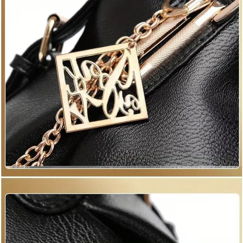 PU Fashion Large Capacity Women's Tote Bag, Single Shoulder Bag with Frill Decoration, Multi-pocket Design