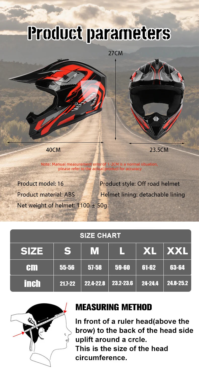 Popular off-road motorcycle helmets with personalized full face helmets suitable for adult and children's racing original helmet