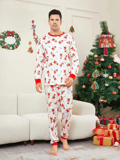 New 2025 Cartoon Allover Print Christmas Pajamas in Set Couples Casual Sleepwear Children's Clothing Baby Dog Romper Family Look