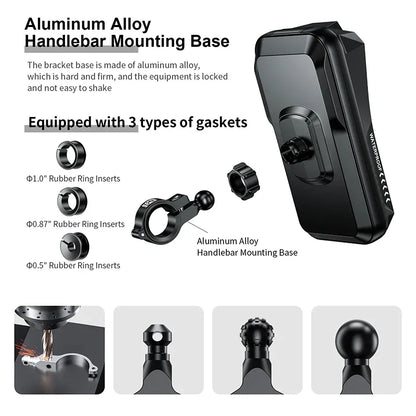 Adjustable Motorcycle Waterproof Holder Universal Anti Fall Phone Mount Handlebar Suitable Motorcycle Bike Phone Holder