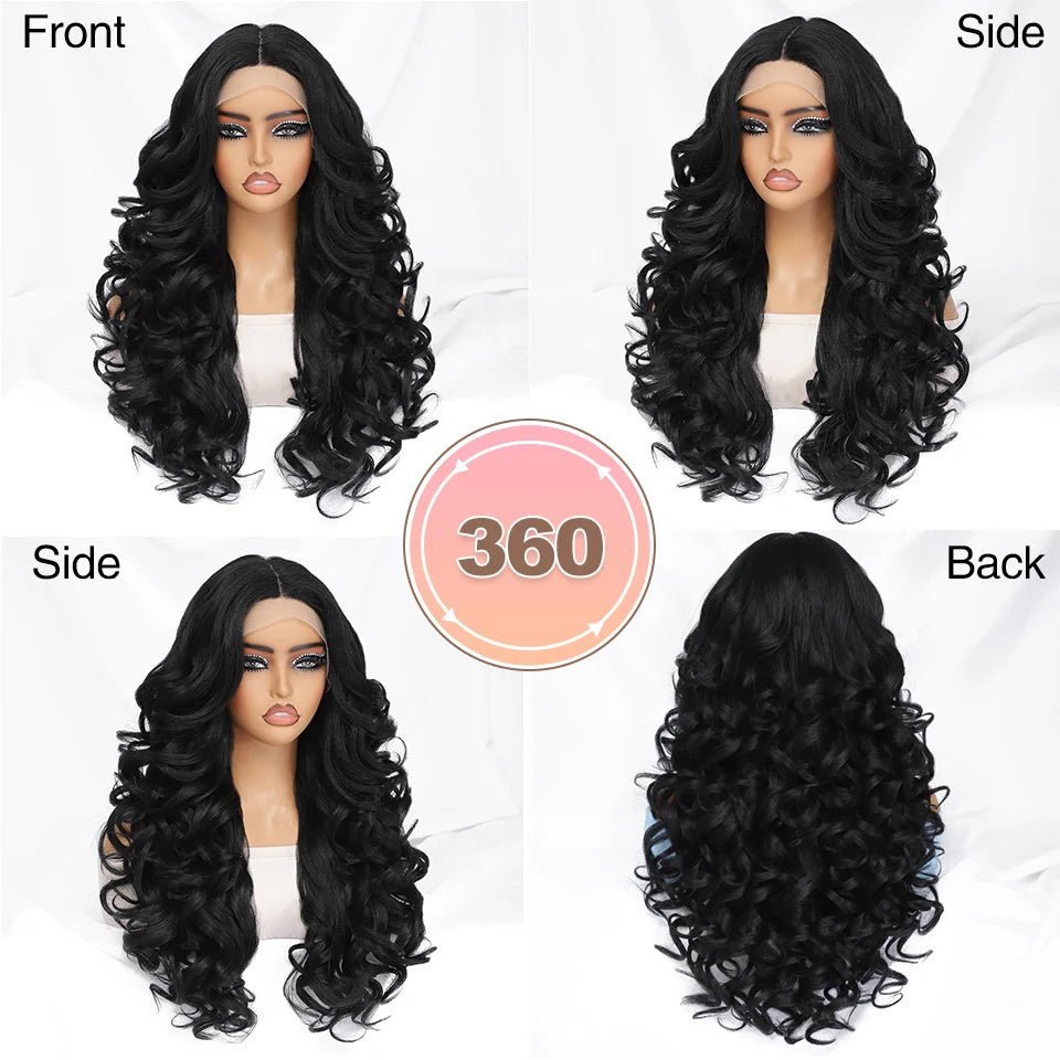 24Inch Latisha Synthetic Lace Front Wigs For Women Curly Afro Lace Wigs Black Blonde Orange 13X4.5X1 Cosplay Hair Daily Use