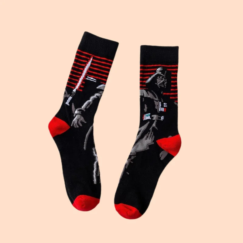 1 pair Autumn Winter Anime Socks Movie Women socks Master Yoda R2-D2 Cosplay Socks Wookiee Jedi Knight Novelty Men's Socks 37-45