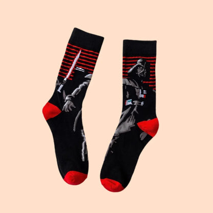 1 pair Autumn Winter Anime Socks Movie Women socks Master Yoda R2-D2 Cosplay Socks Wookiee Jedi Knight Novelty Men's Socks 37-45