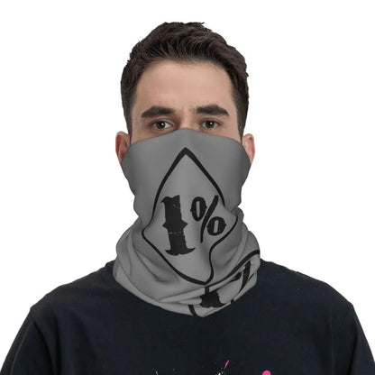 One Percenter 1% Bandana Neck Gaiter Printed Motorcycle Club Biker Wrap Scarf Multifunctional Headwear Outdoor Unisex Adult
