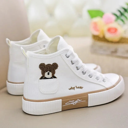 Women Breathable Sneakers Brand Sport  Woman Casual Vulcanized Shoe Flats High Top Zapatos Mujer Cute Canvas Shoes