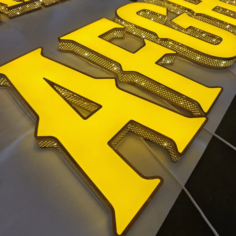 Custom Made Front Lit & Side Lit LED Channel Letters Signs Perforated Shop Signs Exterior Use