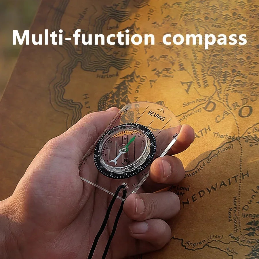 Professional Waterproof Camping Compass - Hiking Backpack Essential, Survival Gift for Outdoor Navigation & Map Reading
