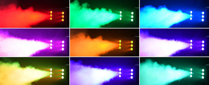 DayFlicker 1200W Fog Machine with RGB 6LEDs Lighting for Play Theater Professional Stage Home Entertainment Halloween Party