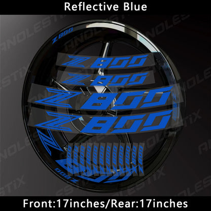 AnoleStix Reflective Motorcycle Wheel Sticker Hub Decal Rim Stripe Tape For Kawasaki Z800 2018 2019 2020 2021 2022 2023 2024