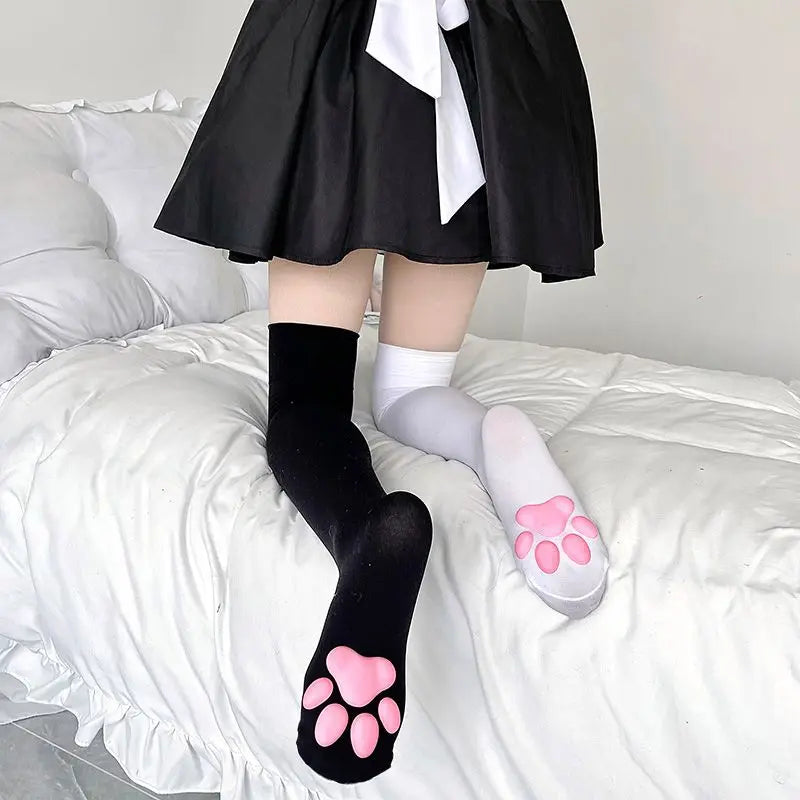 Women High Socks Harajuku Stockings Lingerie 3D Cat Claw Long Socks Thigh High Socks Sexy Compression Stockings