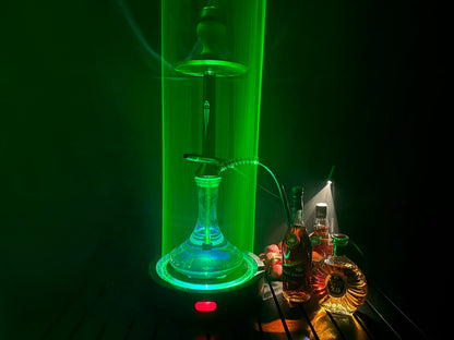 LED Smoking Table Lamp with Laser Light & Charging Base for Hookah Portable Neon Smoke Glow Lamp for Bar Party Laser Effects