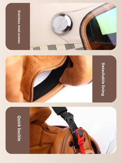 Japan Imported The New DOT Standard Certified Electric Motorcycle Helmet Female Winter Warm Male High Quality and Safety