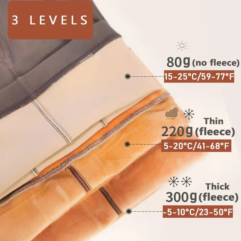 New Warm Tights For Women Winter Fleece Leggings Thermal Stockings Woman Insulated Printed Pantyhose Skin Effect Sock Pants