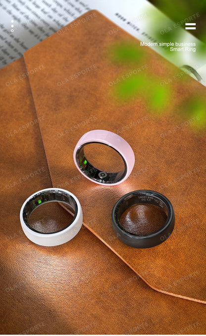 Smart Couple Ring Bluetooth Connection Multiple Sports Modes Pedometer Fitness Rings Heart Rate Sleep Monitoring 5ATM Waterproof