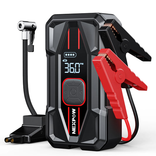 NEXPOW 3000A Car Jump Starter & Air Compressor - 12V 59.2Wh Portable Battery Booster with PD 30W Fast Charge, 150PSI Air Pump, S