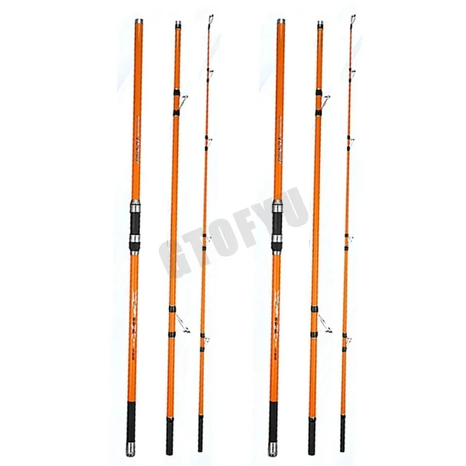 3.3M 3.6M 3.9M 4.2M Carp Rod 35kg Surf Fishing Rod Portable Travel Surf Spinning Rod 3 Piece Carbon Fiber Saltwater Fishing Pole