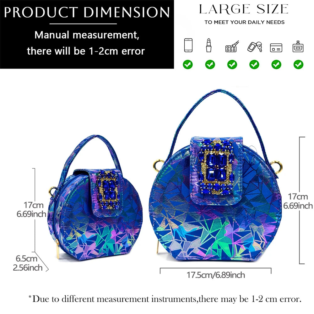 Venus Chan 2025 Elegant Peep-Toe Heels for Women - Perfect Italian Party Shoes & Bag Set with Sparkling Diamond Accents