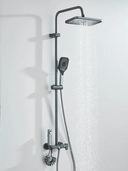 4-way Piano Shower System With Rain Shower Bidet Faucet Hot Cold Water Mixer For Bathroom Shower Kit