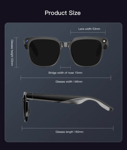 2026 New Smart AI Glasses 1080P HD Video Record Camera ChatGPT Bluetooth Call 32GB ROM Language Translation Music Sunglasses Men