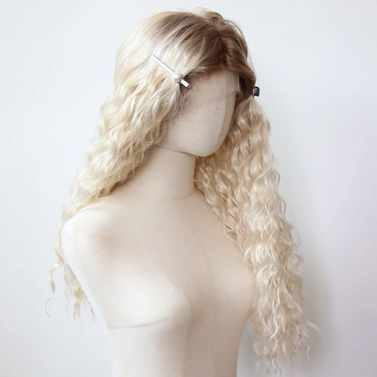 Black Romance Curly Synthetic Lace Front Wig Long Deep Curly Jet Black Lace Front Synthetic Wig Pre Plucked Natural Hairline