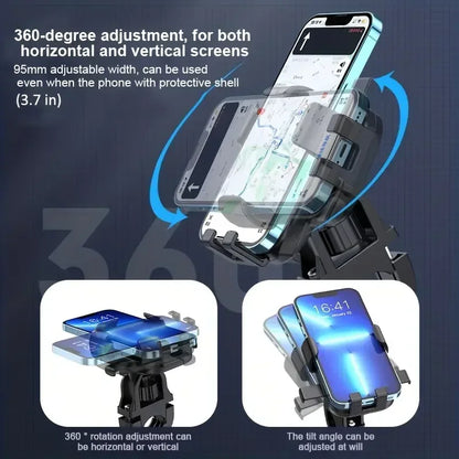 Bike Phone Holder Motorcycle Phone Holder 360° Rotating Adjustable Car Navigation Stand Outdoor Universal Phone Accessories