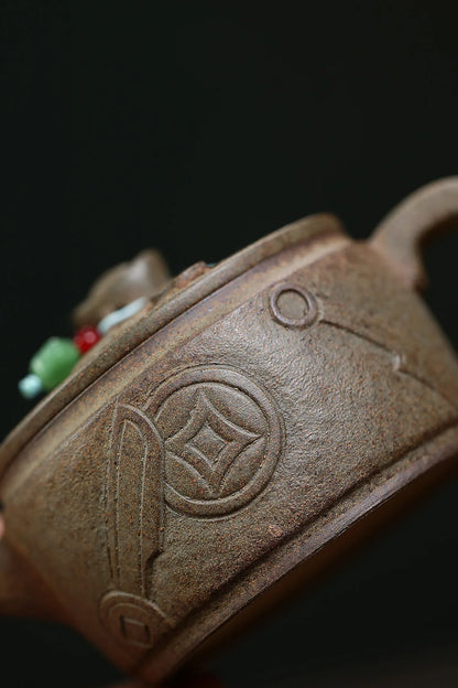 250ml Exquisite Yixing Purple Clay Teapots Master Handmade Large Caliber Pot Raw Ore Agilawood Mud Kettle Chinese Zisha Tea Set