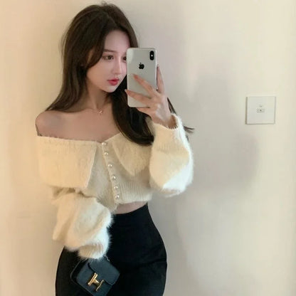 Sweater Women's V-neck Short Slim Fit Design Small Knitted Cardigan Coat Winter clothing pullovers Men's winter sweater