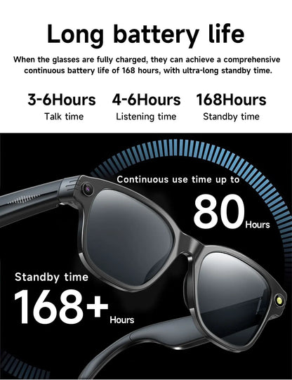 New AI Smart Glasses 800W Camera WIFI+Bluetooth Real-time Transmission Sunglasses Touch Control Video Record Glasses For XIAOMI