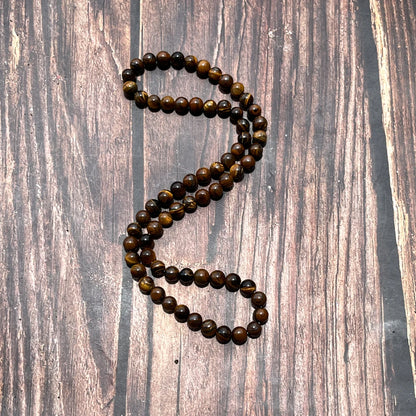 Trendy Men Necklace 6/8mm Black Lava Stone Yellow Tiger Eye Choker Rock Beads Necklace Men Jewelry Handmade Collar Dropshipping
