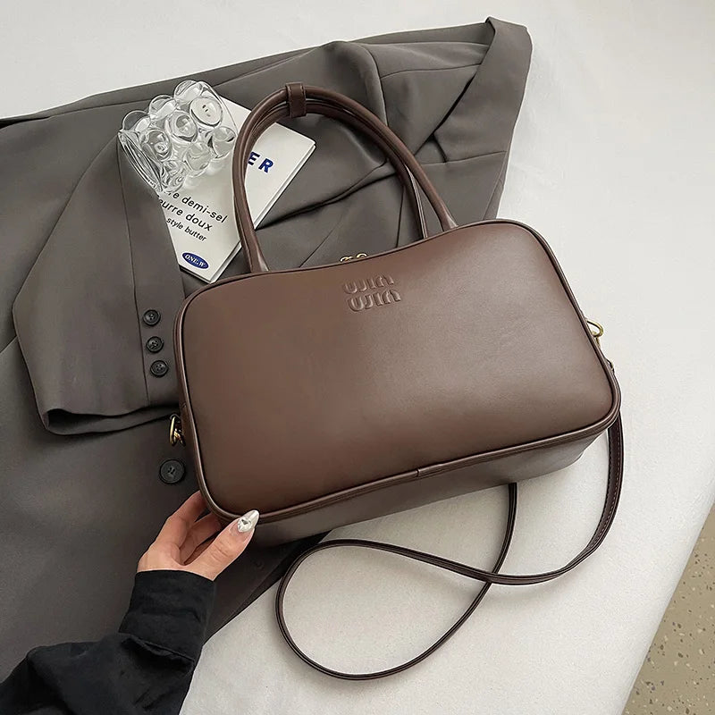Women's Fashion Bowling Tote Handbags And Purses Retro Shoulder Crossbody Bags Quality Leather Ladies Messenger Bag Mini Purse