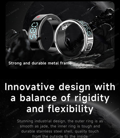 Display Screen Smart Ring Bluetooth Connection Heart Rate Sleep Monitoring Multi-function Ring Multiple Sports Modes Waterproof