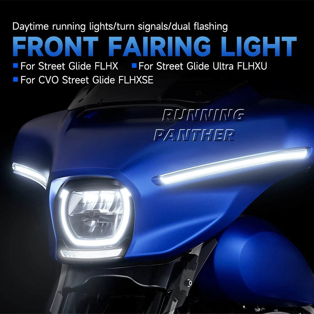For Harley CVO Electra Street Glide Ultra FLHXU FLHX FLHXSE LED Front Lower Fairing Signal Light Turn Light Amber Lamp