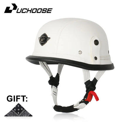 Casco abierto Vintage certificado DOT, Casco de cara abierta para motocicleta, Casco Retro 3/4, Casco de crucero, Casco para Mot