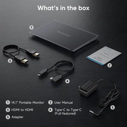 Dopesplay 14.1 inch Portable Lapdock Monitors with Keyboard For Samsung Steam DeX HDR 1200P IPS Laptop External Screen Extender