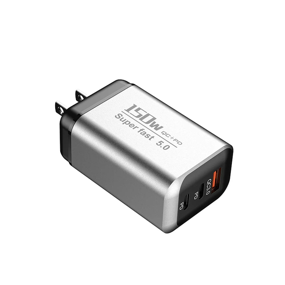 150W USB Type C Charger USB QC3.0 Fast Charging Mobile Phone Charger Travel Adapter For iPhone 17 Samsung Xiaomi EU/UK/US Plug