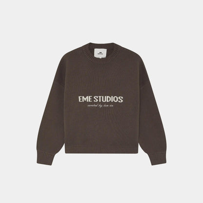 2026 EME Studio Winter Spain Version Of The Letter Printed Shirt New Unisex Loose Couple Personality Casual Fashion Sweater