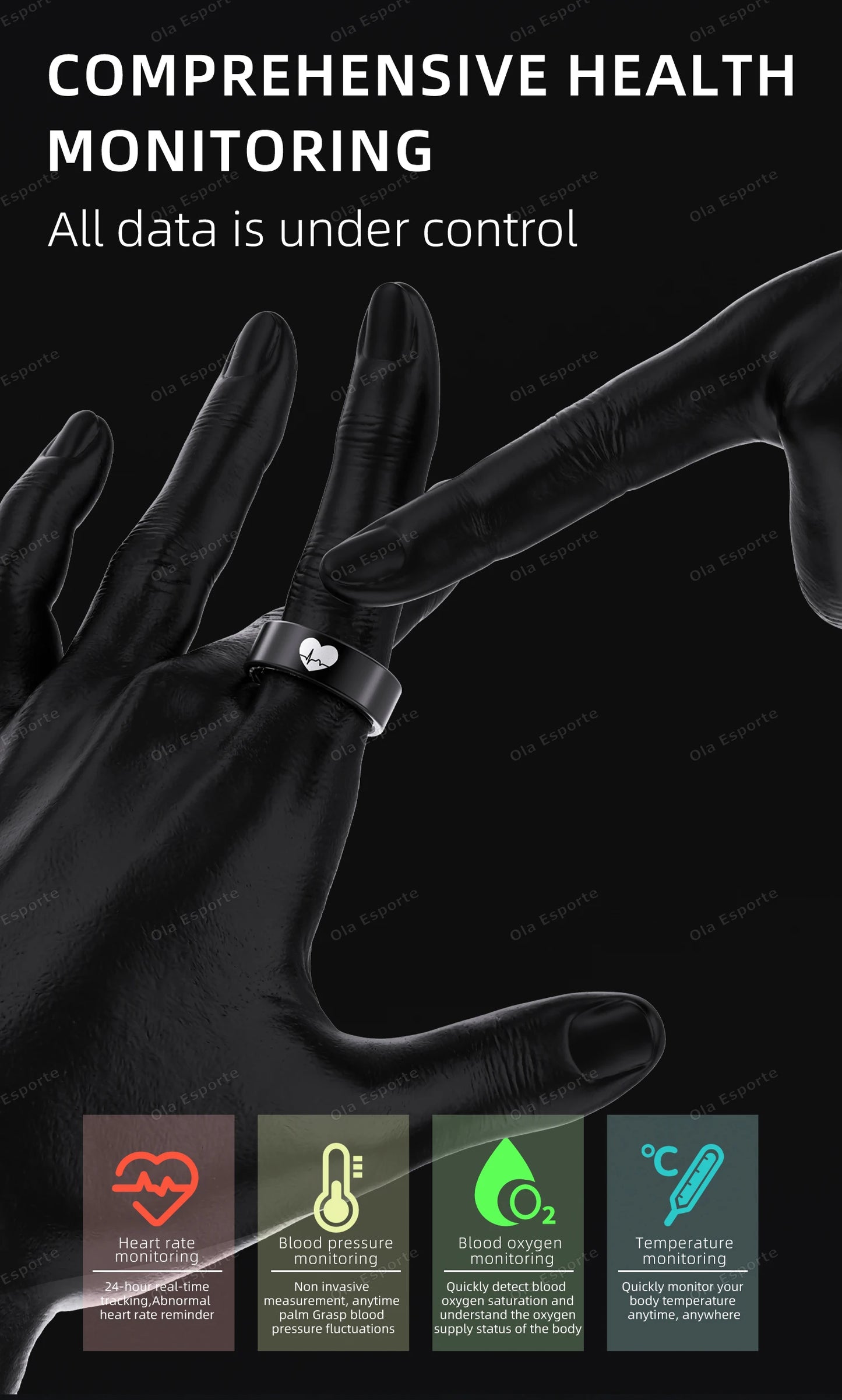 2026 New Smart Ring ECG Detection Blood Pressure,Heart Rate Ring,Body Temperature Monitor Waterproof GPS Tracking Men Women Ring