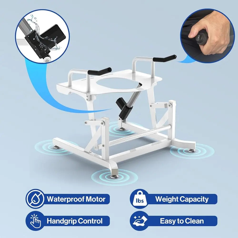 Electric Toilet Lift Seat - Powered Toilet Seat Risers with Handles for Seniors and Disabled, Height Adjustable, Support to 330l