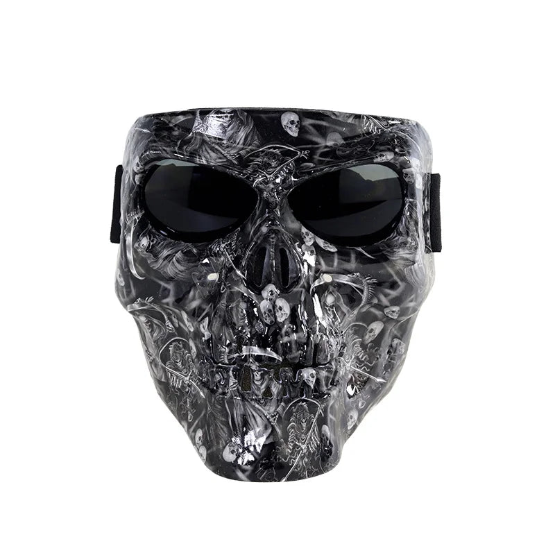 Skull Face Mask With Goggles Motorcycle Dust Masks Helmet Moto Casco Cycling Face Shield HD Cycling Glasses UV400 for Man Womem