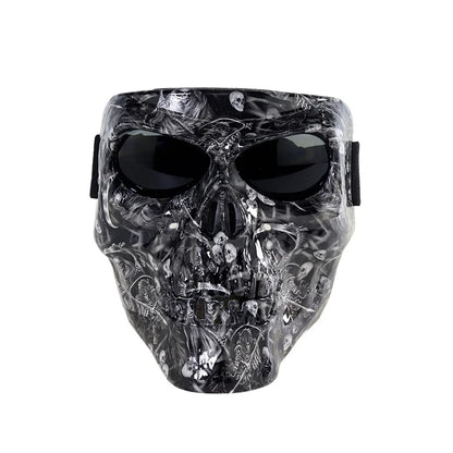 Skull Face Mask With Goggles Motorcycle Dust Masks Helmet Moto Casco Cycling Face Shield HD Cycling Glasses UV400 for Man Womem