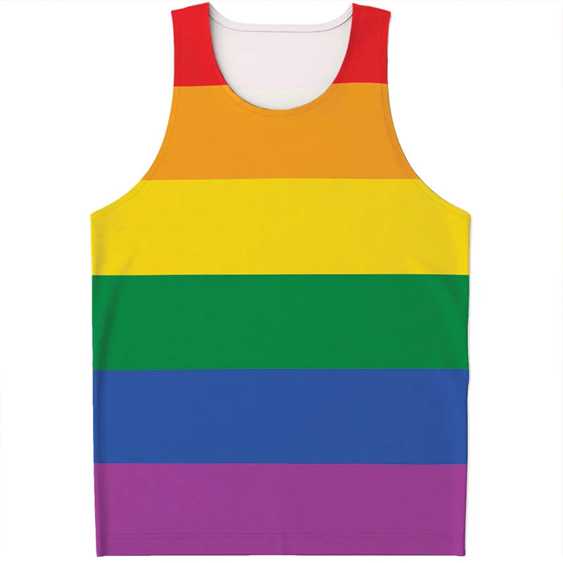 Rainbow LGBT Pride Pattern Tank Top Summer Fashion Colorful Men Women 3D Printed Sleeveless T Shirt Casual Harajuku Loose Vest