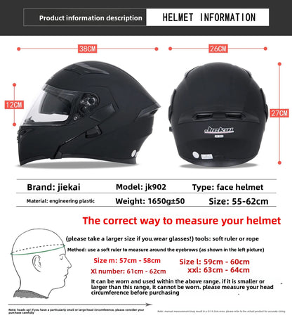 JIEKAI Motorcycle Flip Up Helmet Personality Horn Tail Motorbike Motocross Shark Moto Helmet Technology Design Full Face Casco