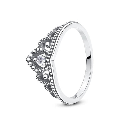 Original 925 Sterling Silver Ring Love Heart Pave CZ Crystal Stackable Rings For Women Wedding Engagement Birthday Gift Jewelry