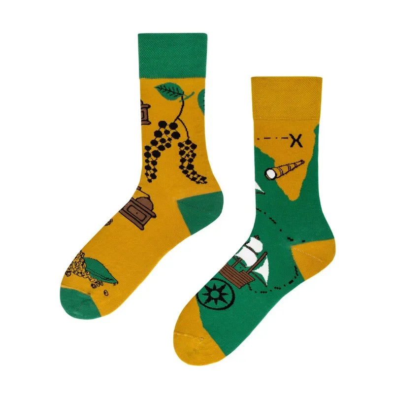 2024 Autumn and winter new socks female French plant series in high tide women's socks  designer socks