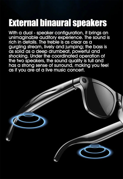 Xiaomi 8K AI Smart Glasses Multifunctional Camera Bluetooth Call Voice Assistant Music Player Translate Photochromic HD Glasses