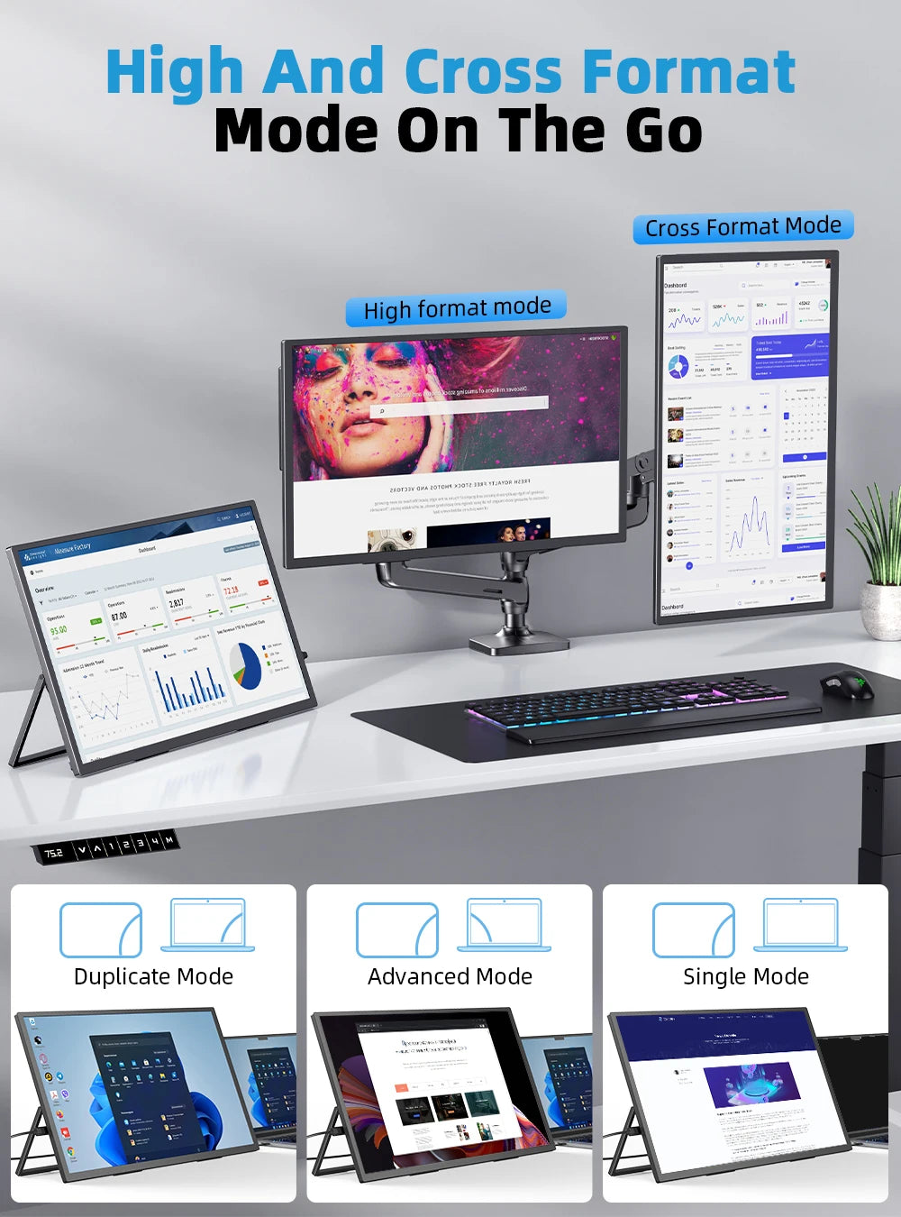 UPERFECT QLED 18.4" 4K UHD Laptop Monitor w/ HDMI USB C 3.1 For XBOX PS5 Ultrawide Game View Display PC Mac Phone Extend Screen