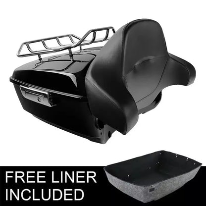 Motorcycle King Trunk Rack Backrest For Harley Touring Street Glide Road Glide 2014-2025