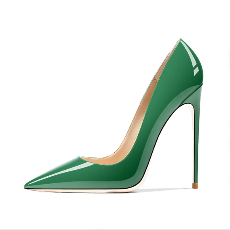 35-48 size slim high heels women's high heels sexy pointed wedding shoes party high heels patent leather neutral shoes