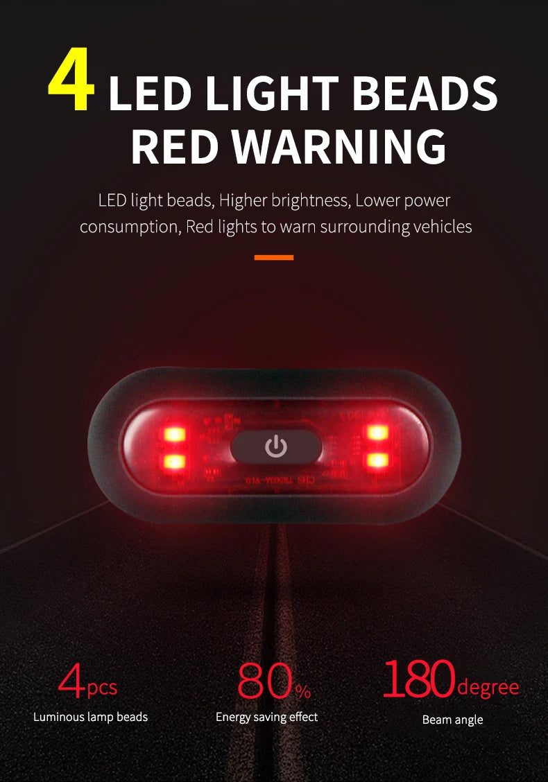 Moto Helmet light Luces Para Casco Bike Taillight Motorcycle Bicycle Helmet Safety Signal Warning Rear Lamp Waterproof LED Light